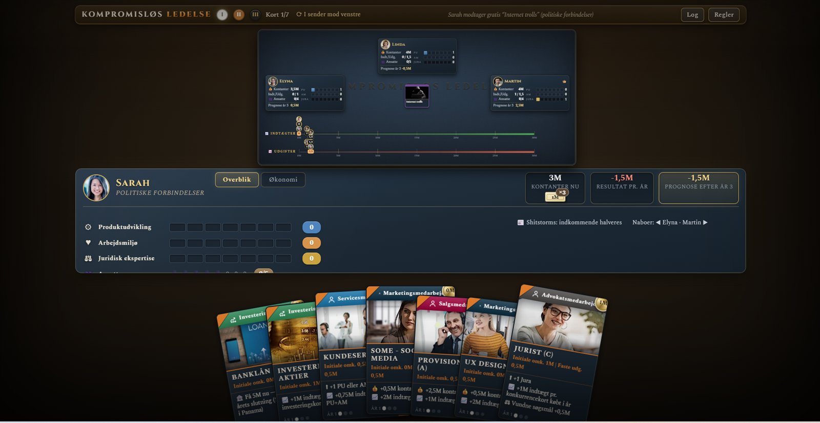 The first dark redesign of the game, same evening